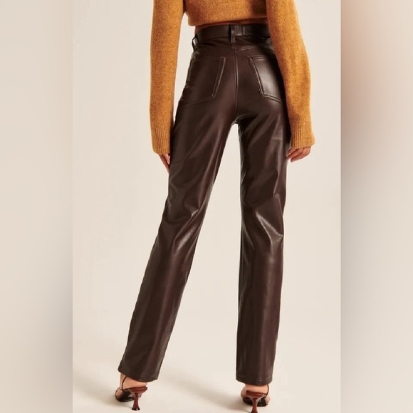 Abercrombie & Fitch Faux Leather 90s Straight Ultra High Rise size 29 - Picture 5 of 9